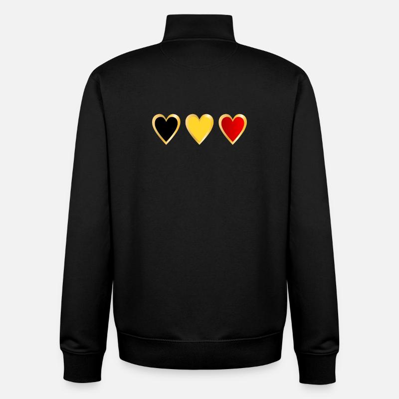 Belgium Heart - Unisex Organic Zip Sweatshirt von Stanley/Stella - Schwarz