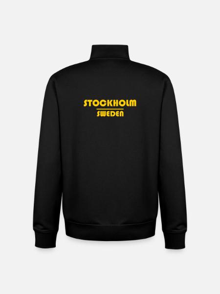 Stockholm Neon Typography - Unisex Organic Zip Sweatshirt by Stanley/Stella - black