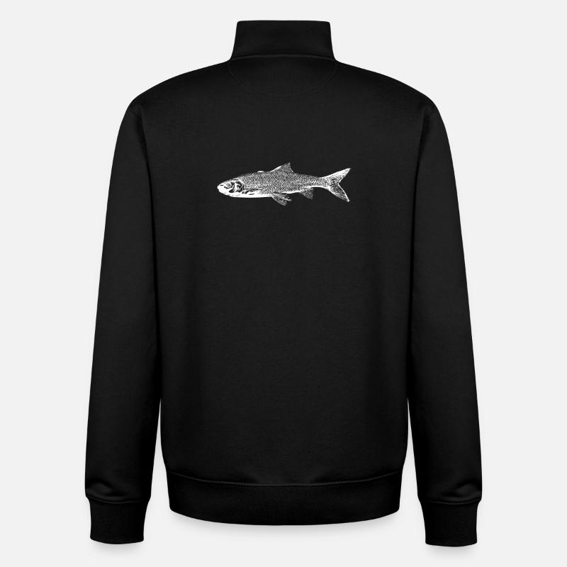 Poisson truite - Sweat zippé unisexe en coton bio Stanley/Stella - noir