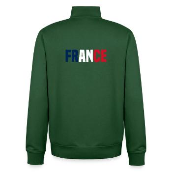 Frankreich - Unisex Organic Zip Sweatshirt von Stanley/Stella - Flaschengrün - Hinten - AI Model Male 185 dark (185cm)