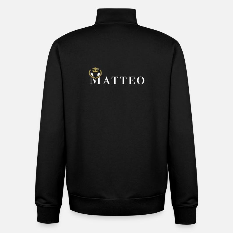 Matteo royal - vector graphics - Unisex Organic Zip Sweatshirt by Stanley/Stella - black