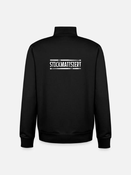 stickmatisiert - drummer (weiß) - Unisex Organic Zip Sweatshirt von Stanley/Stella - Schwarz