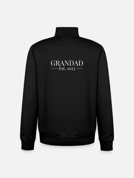 Grandad Established 2025 - Unisex Organic Zip Sweatshirt by Stanley/Stella - black
