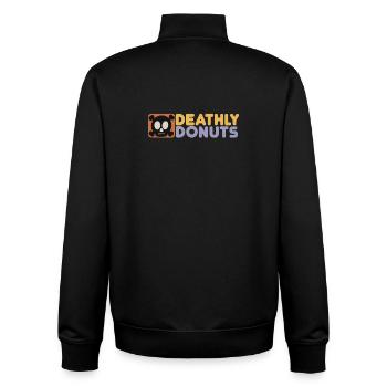 Deathly Donuts Totenkopf PopArt - Unisex Organic Zip Sweatshirt von Stanley/Stella - Schwarz - Hinten - AI Model Male 185 light (185cm)