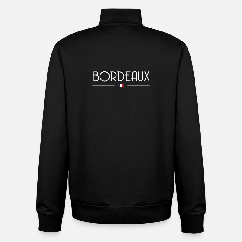 Bordeaux - Sweat zippé unisexe en coton bio Stanley/Stella - noir
