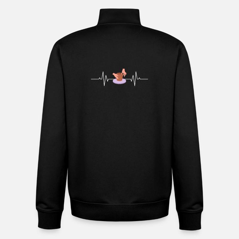 Ceramic Heartbeat Handmade Art - Unisex Organic Zip Sweatshirt by Stanley/Stella - black