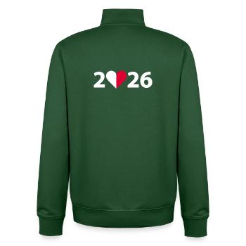 I love Malta 2026, Urlaub in Malta 2026 - Unisex Organic Zip Sweatshirt von Stanley/Stella - Flaschengrün - Hinten - AI Model Male 185 dark (185cm)