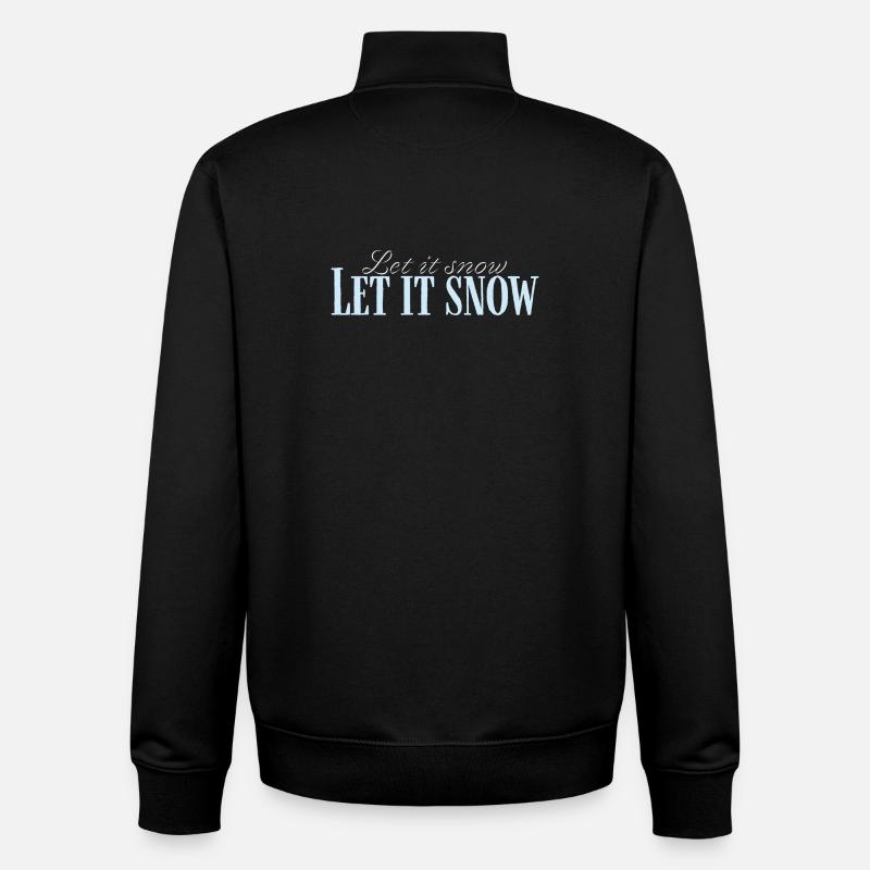 Let It Snow Script Bleu Glacé - Unisex Organic Zip Sweatshirt by Stanley/Stella - black