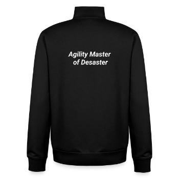 Agility Master of Desaster Shirt Geschenk Coach - Unisex Organic Zip Sweatshirt von Stanley/Stella - Schwarz - Hinten - AI Model Male 185 light (185cm)