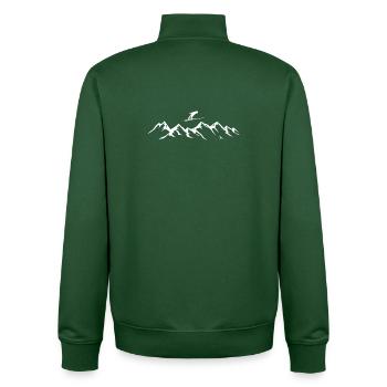 Ski Skiing Mountains - Unisex Organic Zip Sweatshirt by Stanley/Stella - bottle green - Back - AI Model Male 185 dark (185cm)