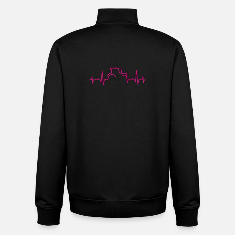 KARDIOGRAMM TRAKTOR Magenta - Unisex Organic Zip Sweatshirt von Stanley/Stella - Schwarz