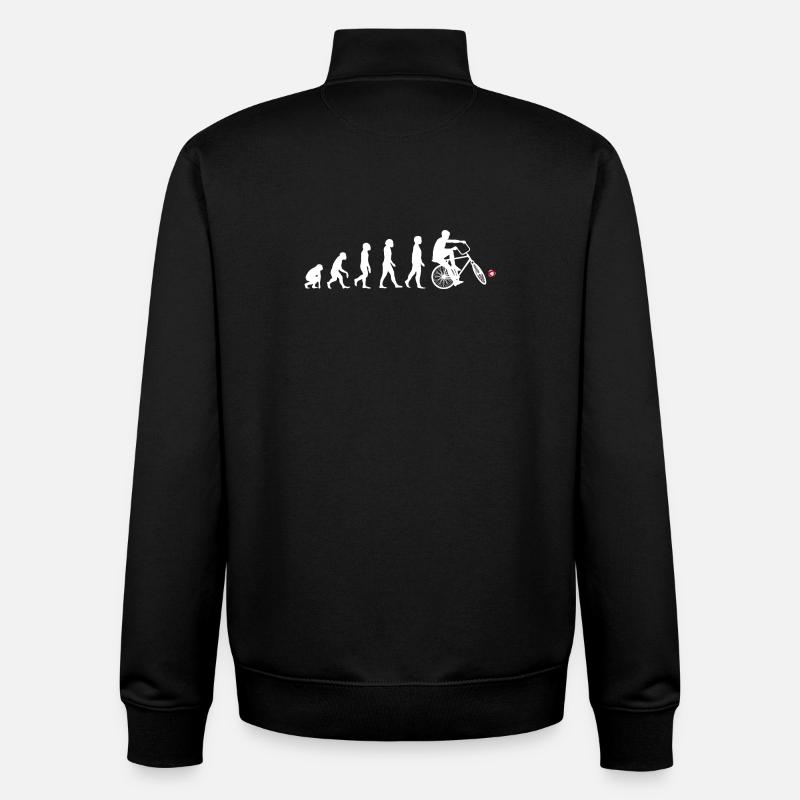 Cyclisme, Cyclball, Cyclisme en salle, Évolution - Sweat zippé unisexe en coton bio Stanley/Stella - noir