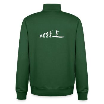 Évolution SUP - Sweat zippé unisexe en coton bio Stanley/Stella - vert bouteille - Dos - AI Model Male 185 dark (185cm)