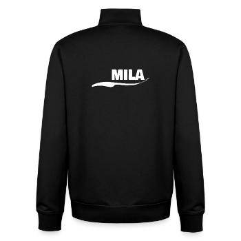 Mila als Geschenk - Unisex Organic Zip Sweatshirt von Stanley/Stella - Schwarz - Hinten - AI Model Male 185 light (185cm)