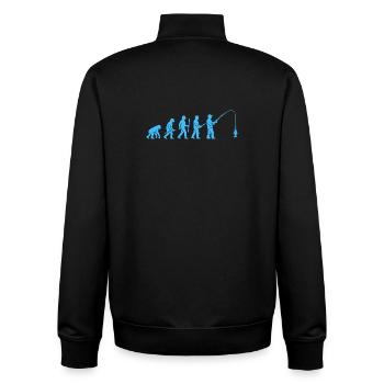 Evolution of fishing - Unisex Organic Zip Sweatshirt by Stanley/Stella - black - Back - AI Model Male 185 light (185cm)