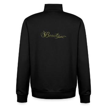 Beauty Schriftzug Natur Design - Unisex Organic Zip Sweatshirt von Stanley/Stella - Schwarz - Hinten - AI Model Male 185 light (185cm)