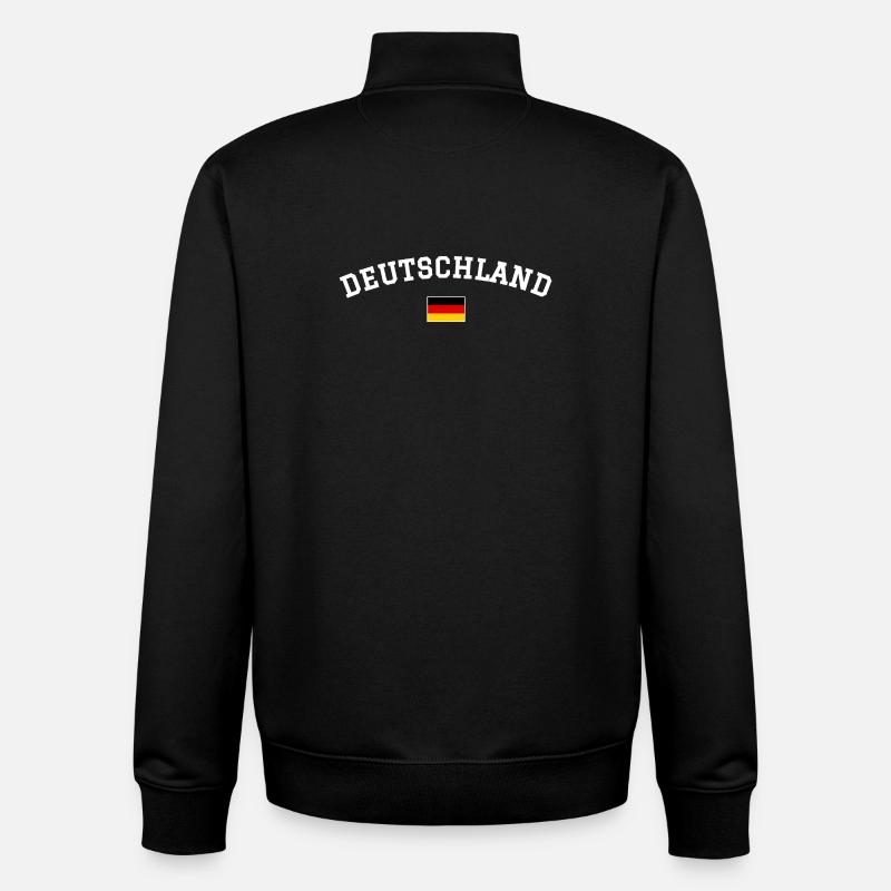 Germany Flag Minimum - Unisex Organic Zip Sweatshirt by Stanley/Stella - black