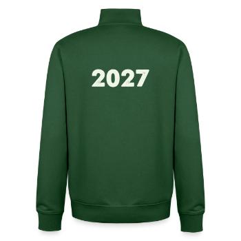 2027 - Unisex Organic Zip Sweatshirt by Stanley/Stella - bottle green - Back - AI Model Male 185 dark (185cm)
