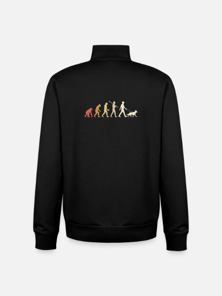 Deutschen Schäferhund Evolution lustiges Hundebesitzer-Geschenk - Unisex Organic Zip Sweatshirt von Stanley/Stella - Schwarz