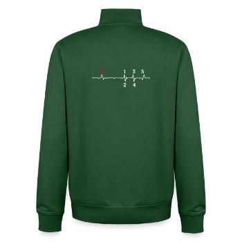 R Pulse ECG Beat Design - Unisex Organic Zip Sweatshirt by Stanley/Stella - bottle green - Back - AI Model Male 185 dark (185cm)