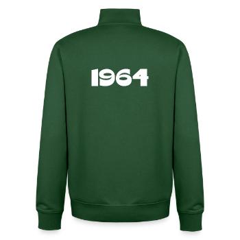 Personalize 1964 60th Birthday Template - Unisex Organic Zip Sweatshirt by Stanley/Stella - bottle green - Back - AI Model Male 185 dark (185cm)