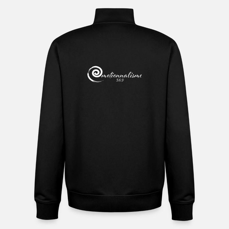 LOGO 2 EMOTIONNALISME blanc - Sweat zippé unisexe en coton bio Stanley/Stella - noir