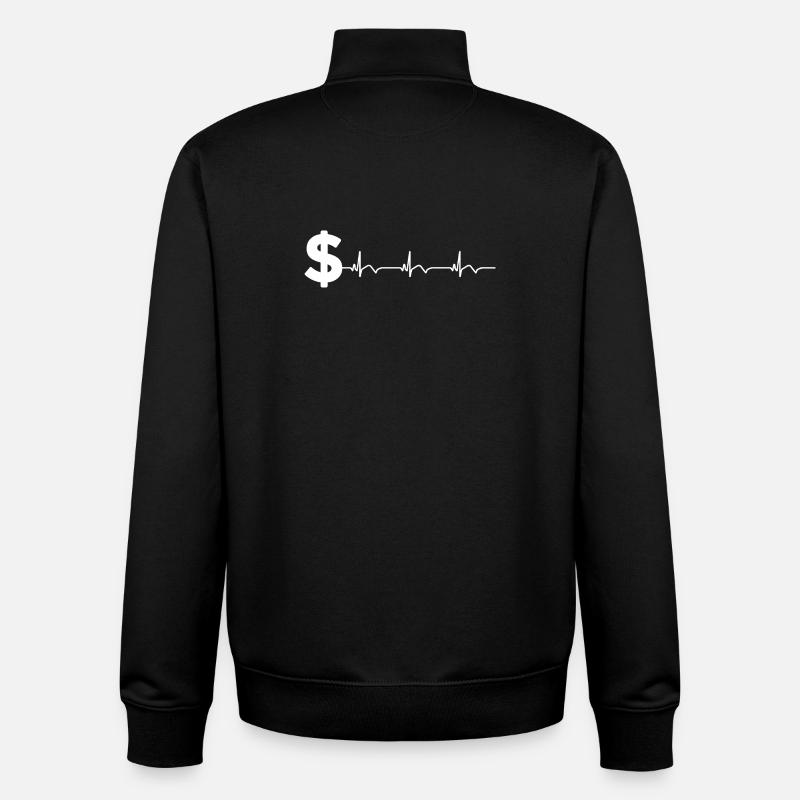 Dollar Zeichen $ EKG Herzschlag - Unisex Organic Zip Sweatshirt von Stanley/Stella - Schwarz