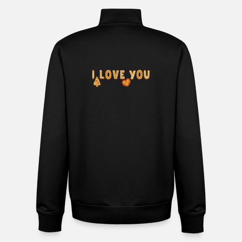Je t’aime - Sweat zippé unisexe en coton bio Stanley/Stella - noir