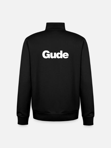 Gude – Urban greeting in plain language - Unisex Organic Zip Sweatshirt by Stanley/Stella - black