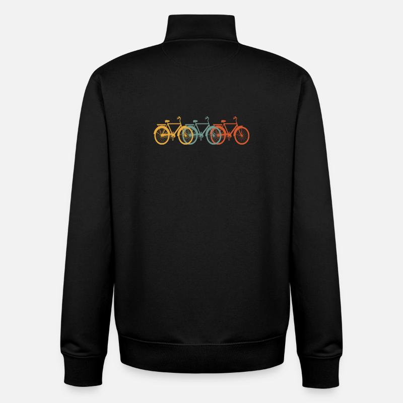Roue de vélo - Sweat zippé unisexe en coton bio Stanley/Stella - noir