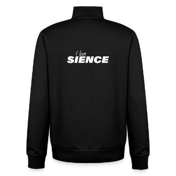J’AIME LA SCIENCE - Sweat zippé unisexe en coton bio Stanley/Stella - noir - Dos - AI Model Male 185 light (185cm)