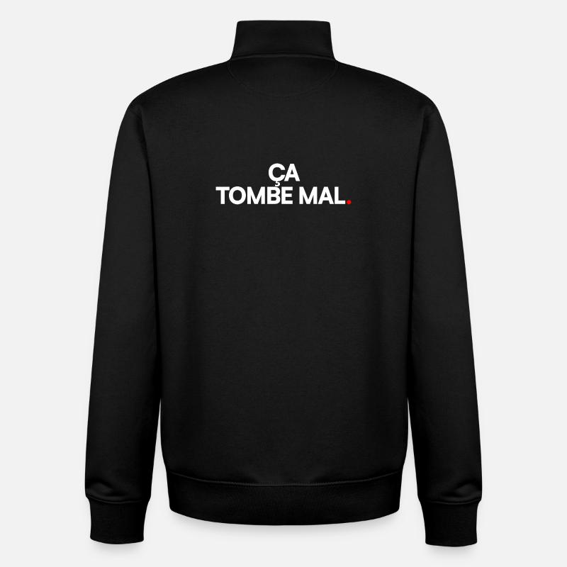 Ça tombe mal - Sweat zippé unisexe en coton bio Stanley/Stella - noir
