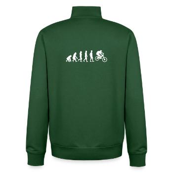 Evolution of Cycling - Unisex Organic Zip Sweatshirt by Stanley/Stella - bottle green - Back - AI Model Male 185 dark (185cm)