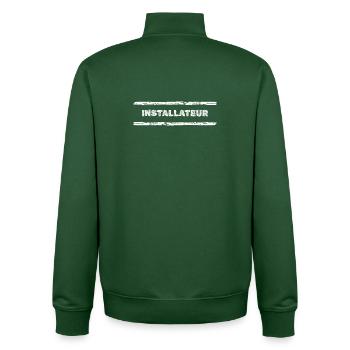Profession Plombier - Sweat zippé unisexe en coton bio Stanley/Stella - vert bouteille - Dos - AI Model Male 185 dark (185cm)