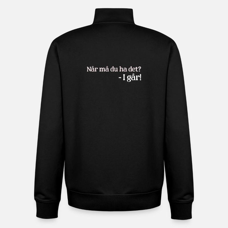 Gestern - Unisex Organic Zip Sweatshirt von Stanley/Stella - Schwarz