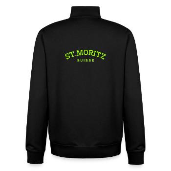 St. Moritz - Suisse - Schweiz - Swiss - Unisex Organic Zip Sweatshirt von Stanley/Stella - Schwarz - Hinten - AI Model Male 185 light (185cm)