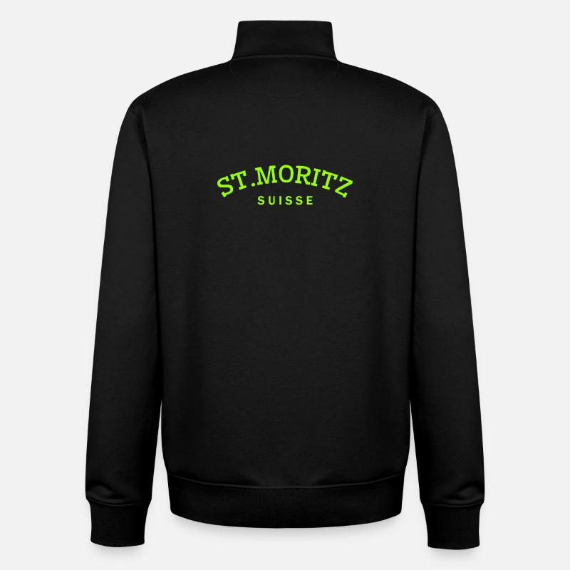 St. Moritz - Suisse - Schweiz - Swiss - Unisex Organic Zip Sweatshirt von Stanley/Stella - Schwarz
