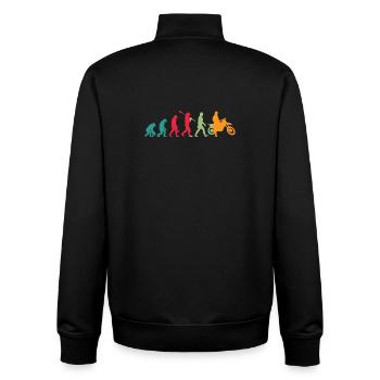 Cross Motorrad Sprung – Evolution - Unisex Organic Zip Sweatshirt von Stanley/Stella - Schwarz - Hinten - AI Model Male 185 light (185cm)