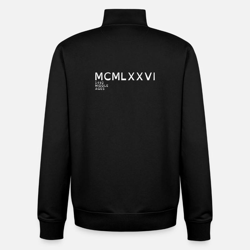 1976_LINE_white - Unisex Organic Zip Sweatshirt von Stanley/Stella - Schwarz