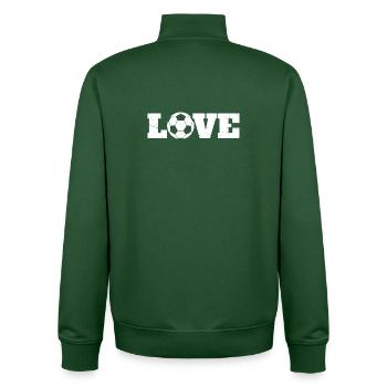 LOVE Football | Love Soccer - Unisex Organic Zip Sweatshirt by Stanley/Stella - bottle green - Back - AI Model Male 185 dark (185cm)