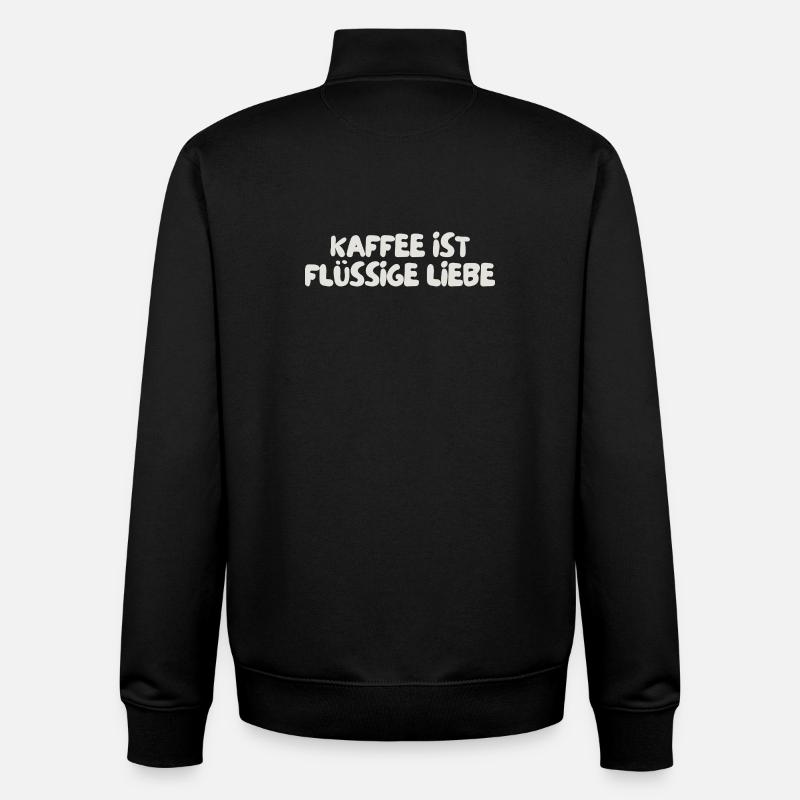 Kaffee ist flüssige Liebe - Unisex Organic Zip Sweatshirt von Stanley/Stella - Schwarz
