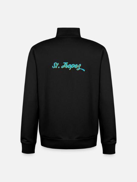 St. Tropez Neon Calligraphy - Unisex Organic Zip Sweatshirt by Stanley/Stella - black