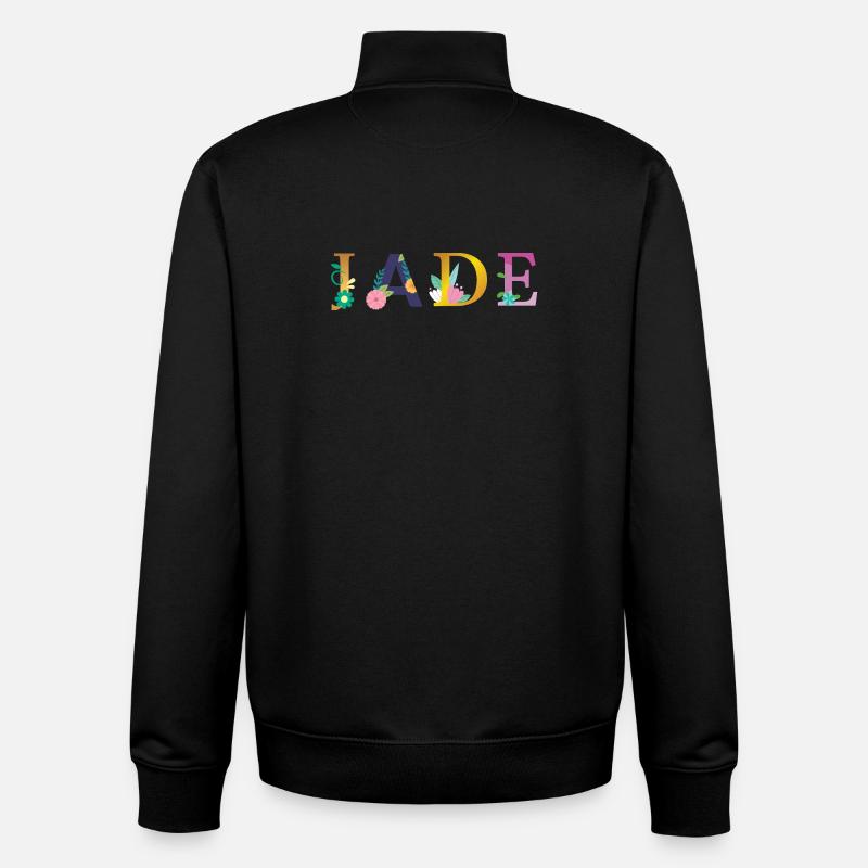JADE Name mit Blumen geschmückt - Unisex Organic Zip Sweatshirt von Stanley/Stella - Schwarz