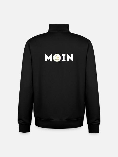 Moin mit Möwe S/W - Unisex Organic Zip Sweatshirt von Stanley/Stella - Schwarz