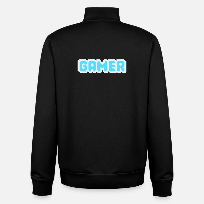 Gamer Pixel - Unisex Organic Zip Sweatshirt von Stanley/Stella - Schwarz