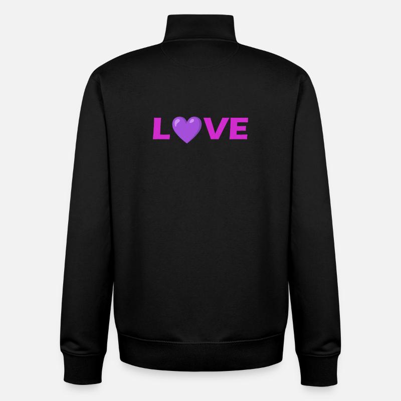 Conception de typographie de cœur d’amour - Sweat zippé unisexe en coton bio Stanley/Stella - noir