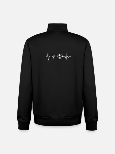 Herzschlag Fußball - Unisex Organic Zip Sweatshirt von Stanley/Stella - Schwarz