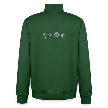 Herzschlag Fußball - Unisex Organic Zip Sweatshirt von Stanley/Stella - Flaschengrün - Hinten - AI Model Male 185 dark (185cm)