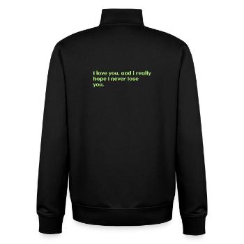 Ich liebe dich, und ich hoffe wirklich, dass ich dich nie verliere - Unisex Organic Zip Sweatshirt von Stanley/Stella - Schwarz - Hinten - AI Model Male 185 light (185cm)