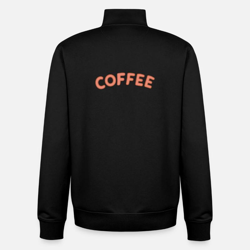 Café typographie en arc - Sweat zippé unisexe en coton bio Stanley/Stella - noir